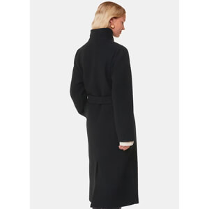 Whistles Black Morgan Funnel Neck Coat